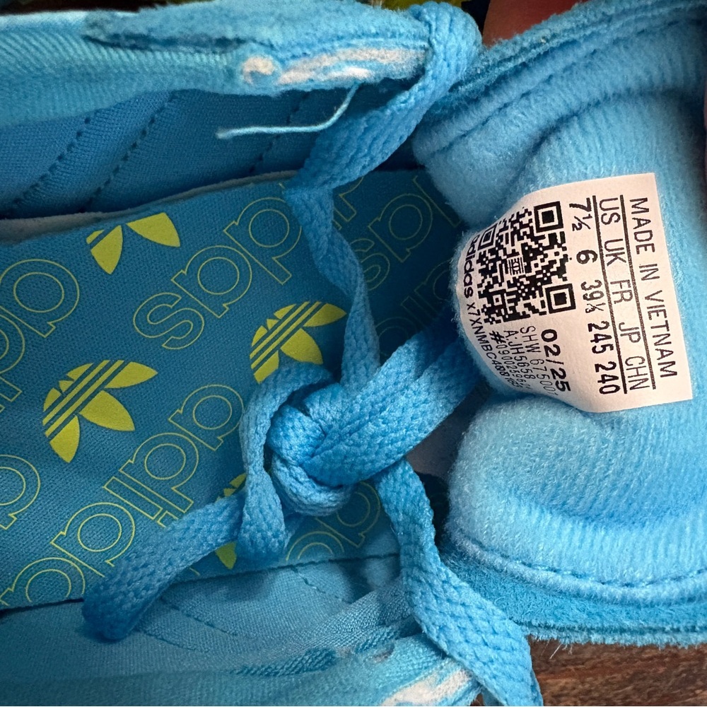 adidas Handball Spezial Blue Yellow Pink Gum Womens 7.5 New SKU ADHS-7.5-NB - Picture 7 of 9